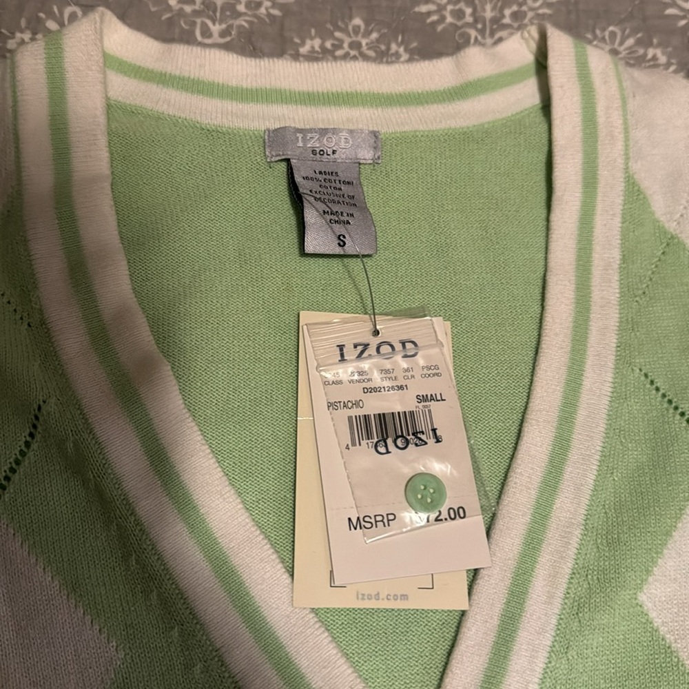 IZOD Golf Cardigan Button Up Sweater - Picture 3 of 4